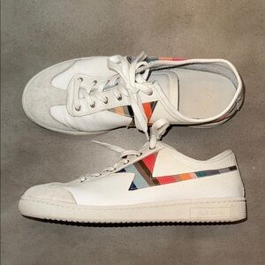 😎 Paul Smith Ziggy Stripe White Sneakers